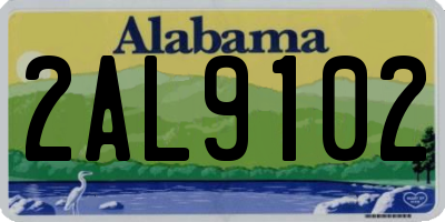 AL license plate 2AL9102