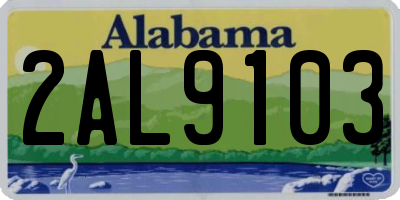 AL license plate 2AL9103