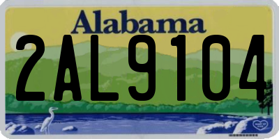 AL license plate 2AL9104