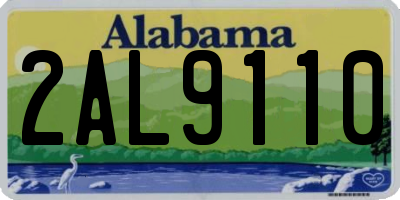 AL license plate 2AL9110