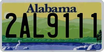 AL license plate 2AL9111