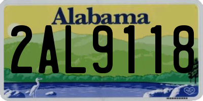 AL license plate 2AL9118