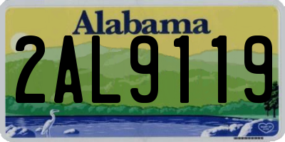 AL license plate 2AL9119