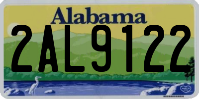 AL license plate 2AL9122