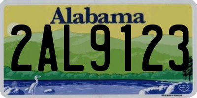 AL license plate 2AL9123