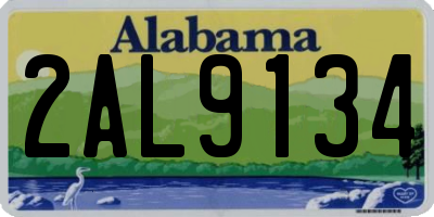 AL license plate 2AL9134