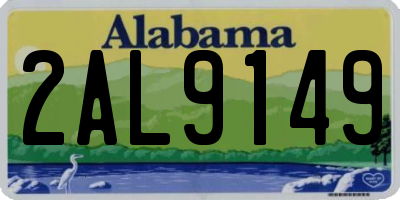 AL license plate 2AL9149