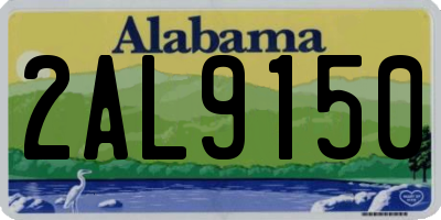 AL license plate 2AL9150