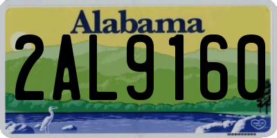 AL license plate 2AL9160