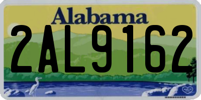 AL license plate 2AL9162