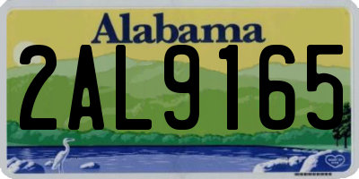 AL license plate 2AL9165