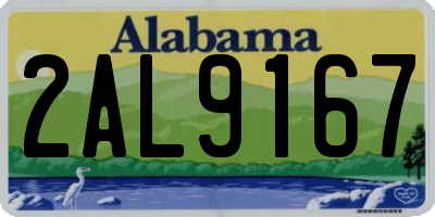 AL license plate 2AL9167