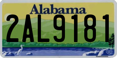 AL license plate 2AL9181