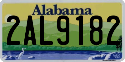 AL license plate 2AL9182