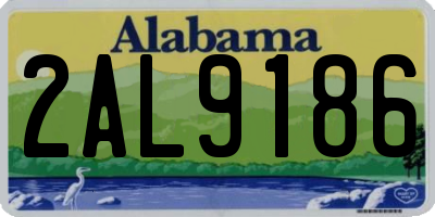 AL license plate 2AL9186