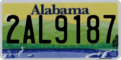 AL license plate 2AL9187