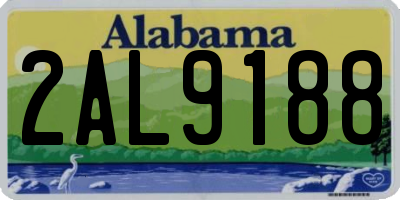 AL license plate 2AL9188