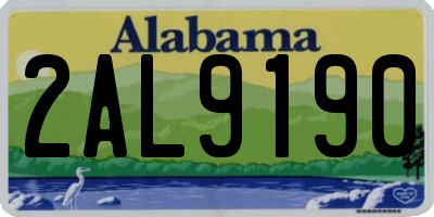 AL license plate 2AL9190