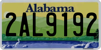 AL license plate 2AL9192