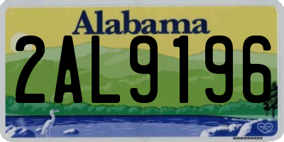 AL license plate 2AL9196