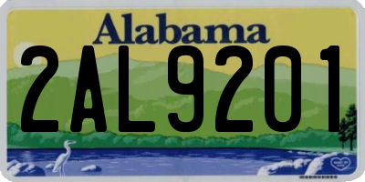 AL license plate 2AL9201