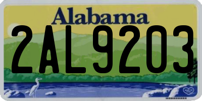 AL license plate 2AL9203