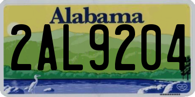 AL license plate 2AL9204