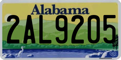 AL license plate 2AL9205