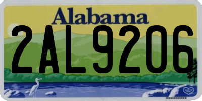 AL license plate 2AL9206