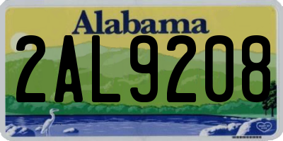 AL license plate 2AL9208