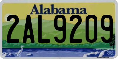 AL license plate 2AL9209