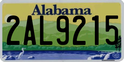 AL license plate 2AL9215