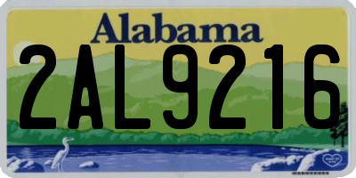 AL license plate 2AL9216