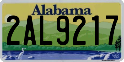 AL license plate 2AL9217