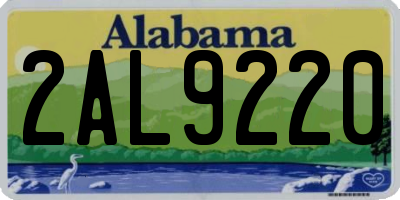 AL license plate 2AL9220