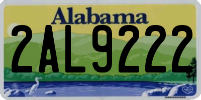AL license plate 2AL9222