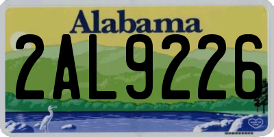 AL license plate 2AL9226