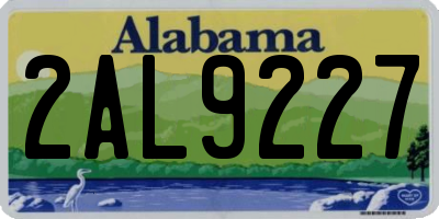 AL license plate 2AL9227