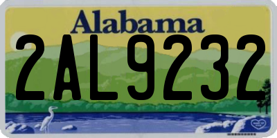 AL license plate 2AL9232