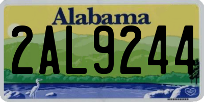 AL license plate 2AL9244