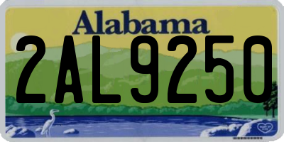 AL license plate 2AL9250