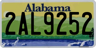 AL license plate 2AL9252