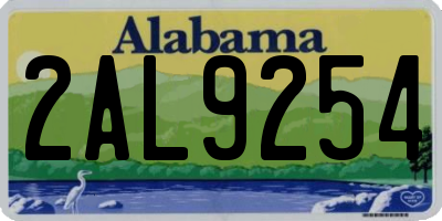 AL license plate 2AL9254