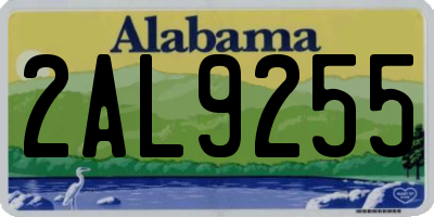 AL license plate 2AL9255