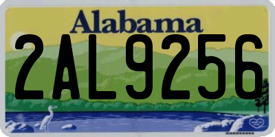AL license plate 2AL9256