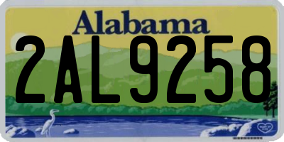 AL license plate 2AL9258