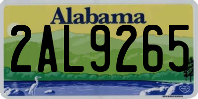 AL license plate 2AL9265