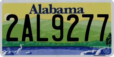 AL license plate 2AL9277