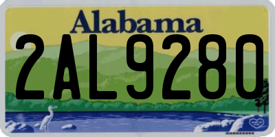 AL license plate 2AL9280