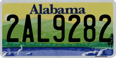 AL license plate 2AL9282
